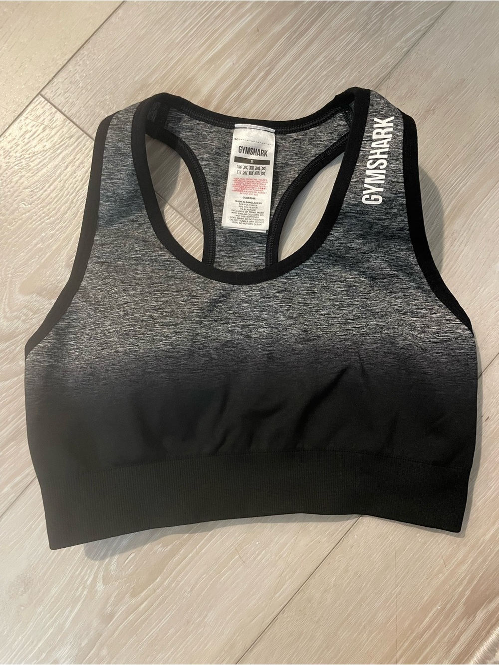 Gymshark Black & Gray Ombre Racerback Sports Bra